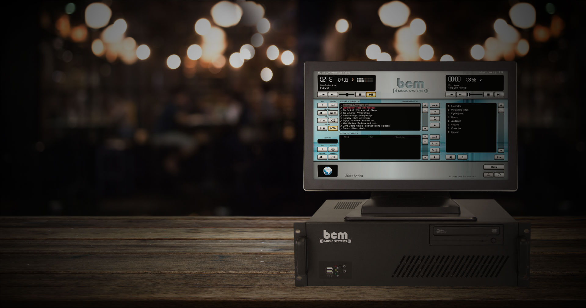 Muziekcomputer in horeca